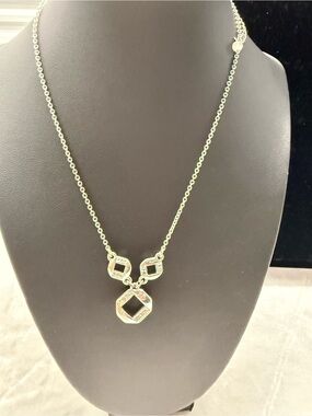 Claire's Silver Triple Geometric Pendant Necklace